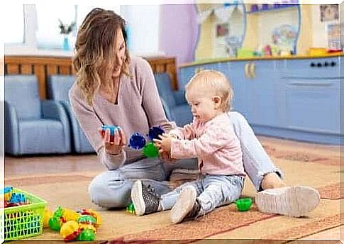 baby language: mother and baby playing