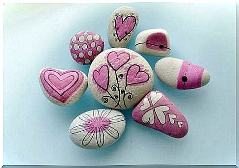 Hand-painted stones.