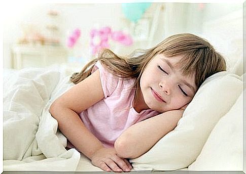 A child takes a nap.