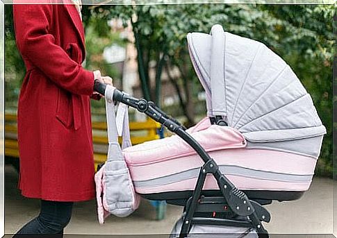 Mother with pram